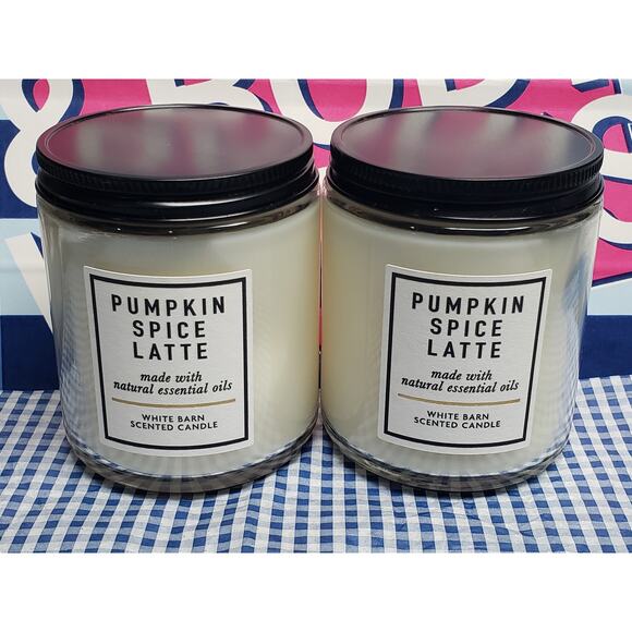 BBW Pumpkin Spice Latte 7 oz Single Wick Candles Home Fragrance Decor | 2 Total - Picture 1 of 2